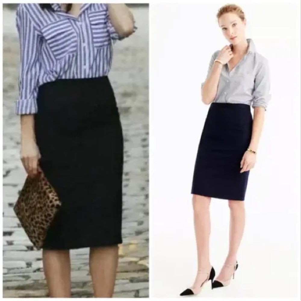 J Crew Factory NWT The Pencil Skirt Black Grey lined